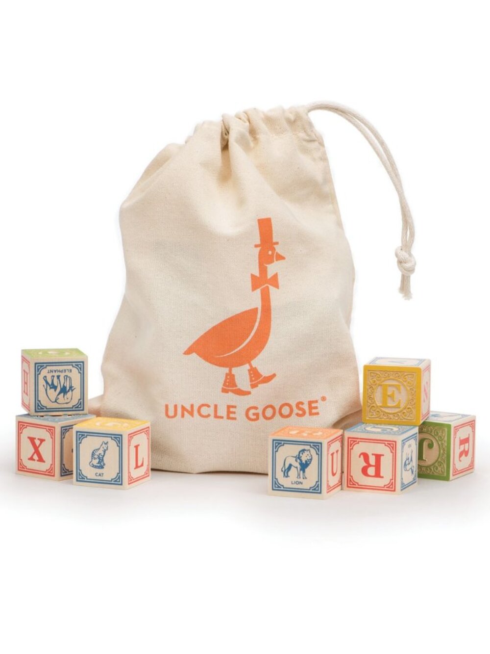 Uncle Goose Classic ABC Blocks In Canvas Bag